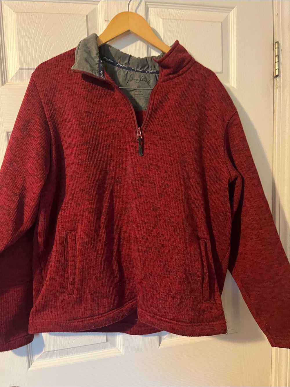 Wrangler Red Half-Zip Pullover Sweater
